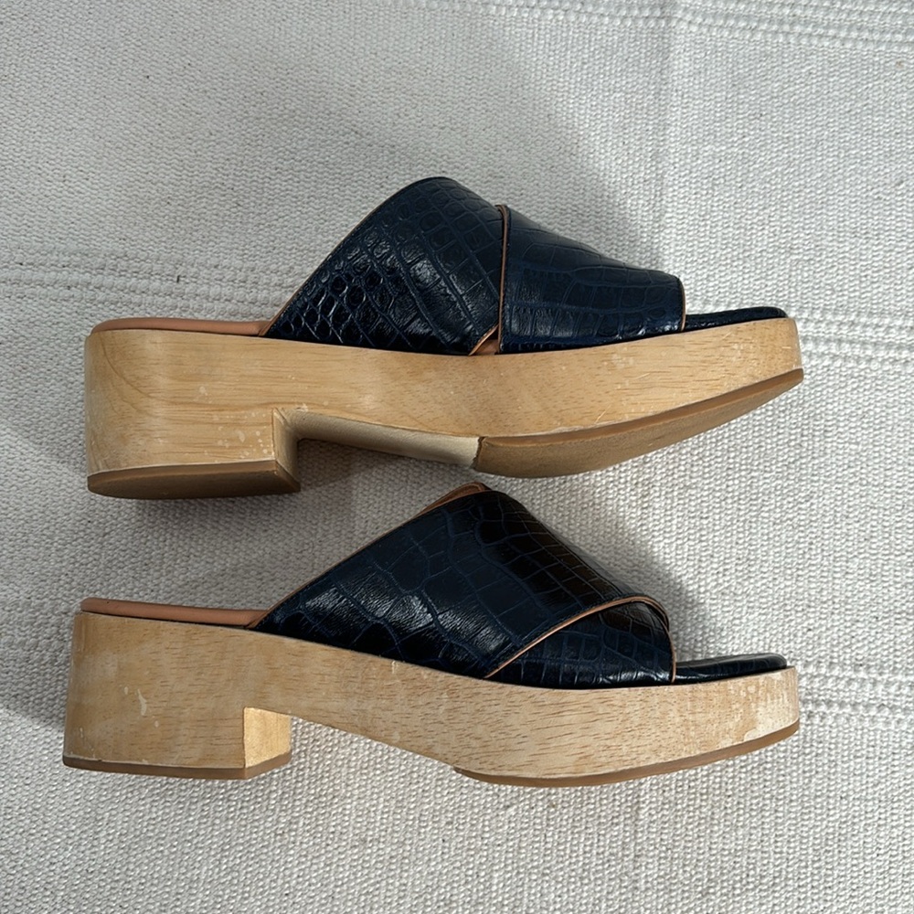 Rachel Comey Serge Clogs Navy Size 9 - Picture 11 of 14